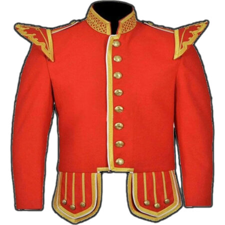 Bagpiper Military Doublet Jacket Tunic Red Jacket 100% Wool Custom made jackets