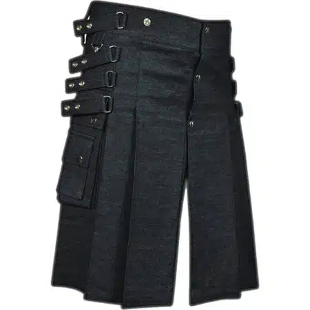 Black Denim Kilt For Women