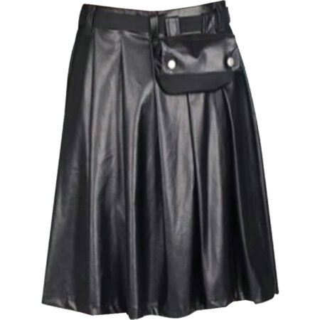 Black Design Scottish Leather Utility Kilt