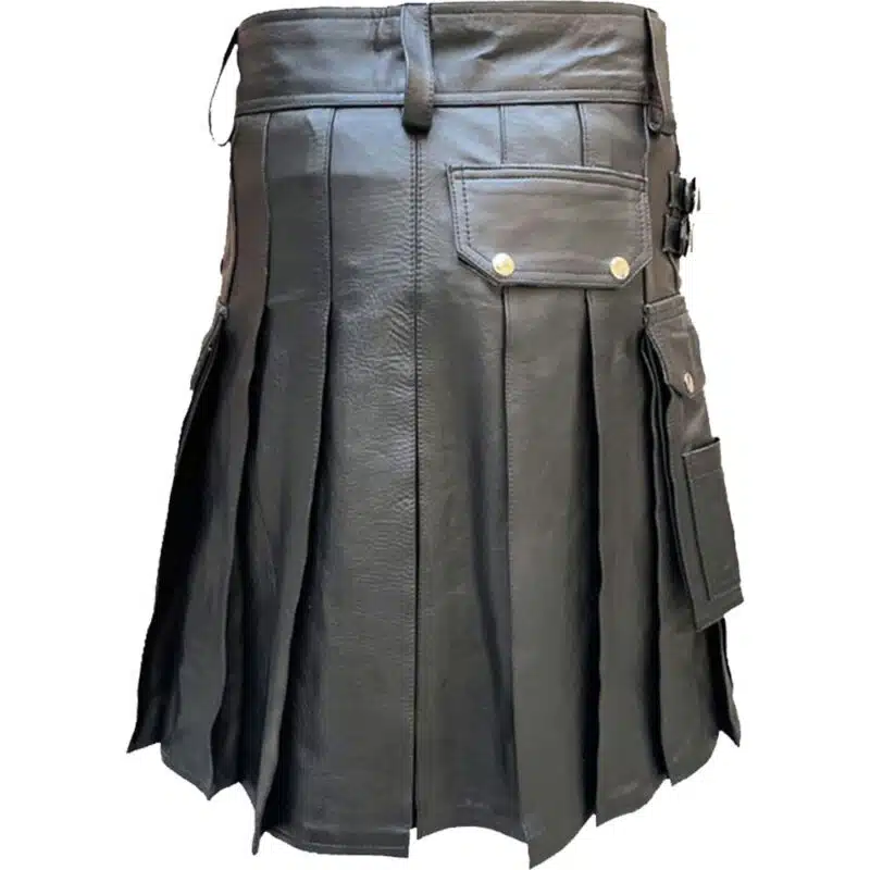Black Leather Fashion Kilt