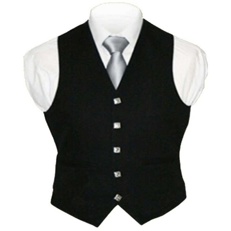 Black Tartan Vest For Men