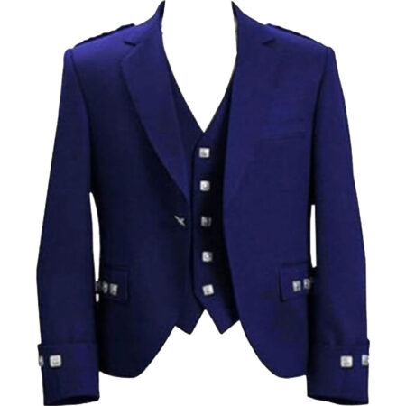 Blue Argyll Jacket And Vest Made To Measure