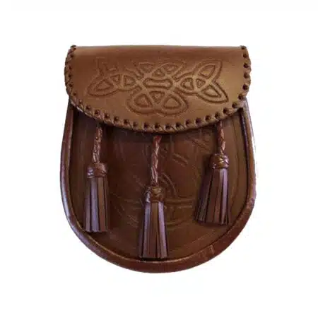 Brown Celtic Embossed Leather Sporran