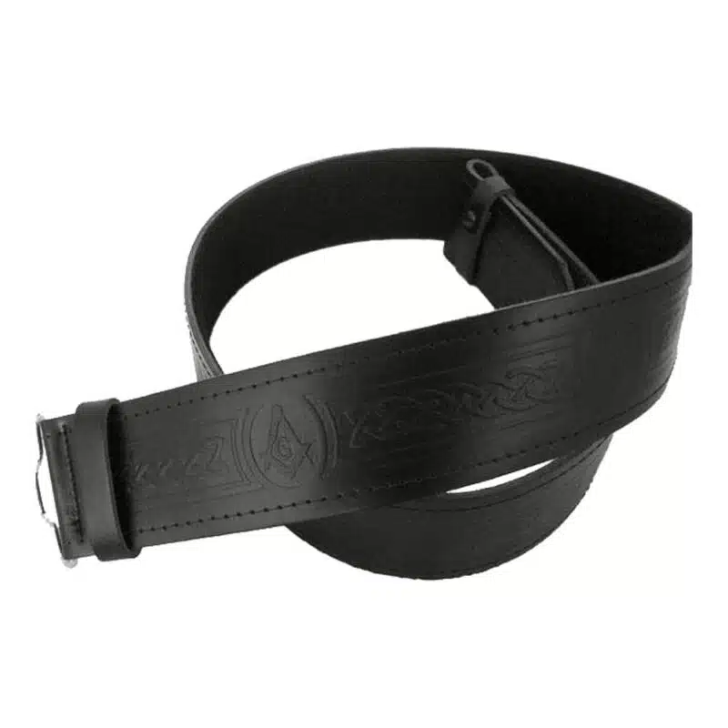 Celtic Buckle Embossed Leather Scottish Highland Traditional Kilt Belt