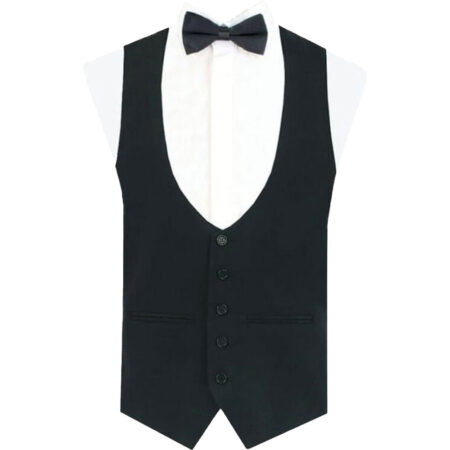 Evening Waistcoat Black With Five Buttons Made To Measure