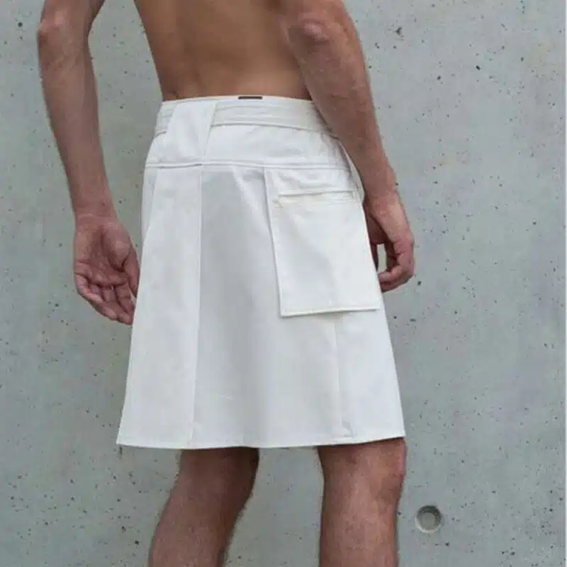 Falcon Designer White Utility Kilt For Men