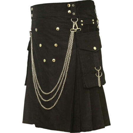 Famous Cargo Utility Kilt With Golden Chains