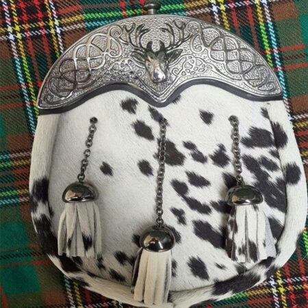 Full Dress Seal Skin Cantle Enamel Stag Style Sporran