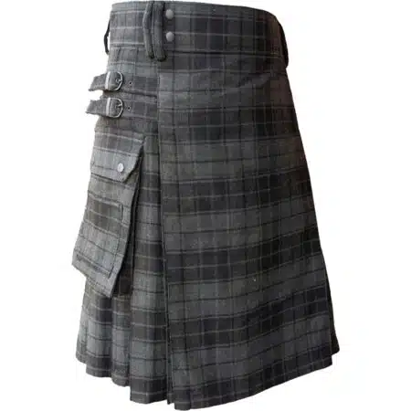 Grey Utility Tartan Kilt