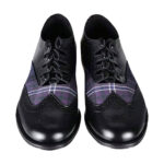 black matching tartan brogues