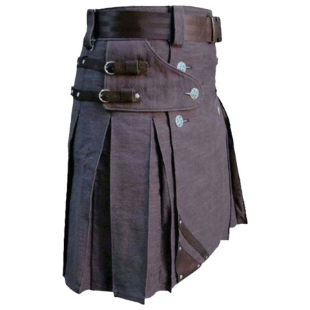 Heavy Duty Denim and Leather Kilt