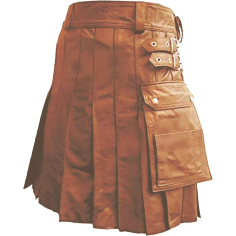 Luxurious Brown Leather Kilt