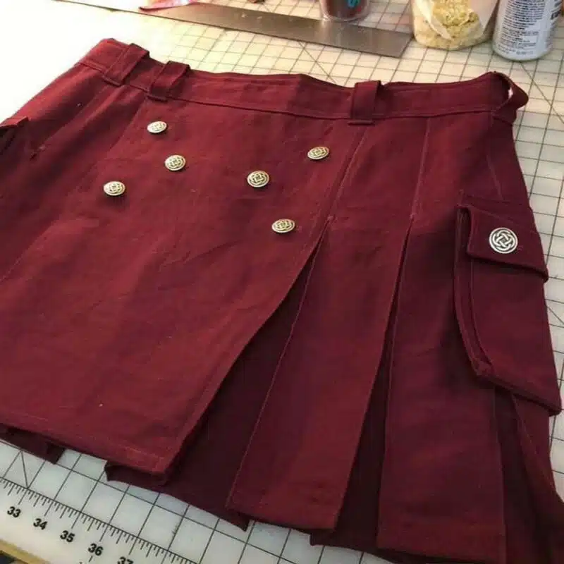 Mahroon Tactical Cargo Kilt