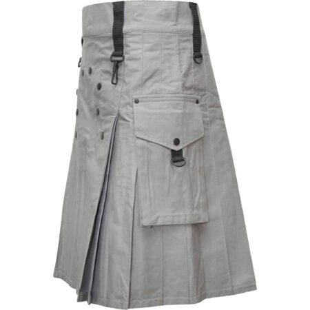 Men Fashion Grey Utility Kilt