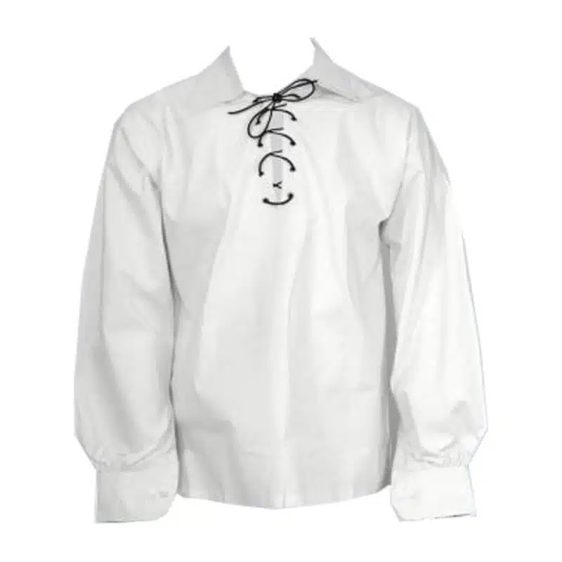 Mens Scottish White Ghillie Shirt