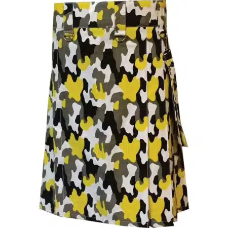 Modern Pattern Camo Utility Kilt with Detachable Pocket