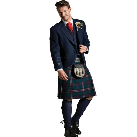 Navy Blue Tweed Kilt Outfit