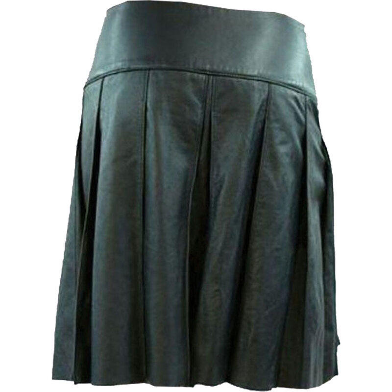 New Black Leather Kilt