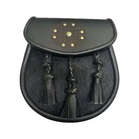 New Black Leather Sporran