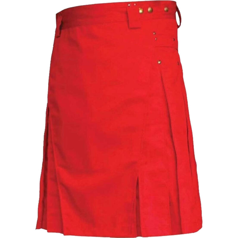 Red Color Latest Stylish Mens Utility Kilt