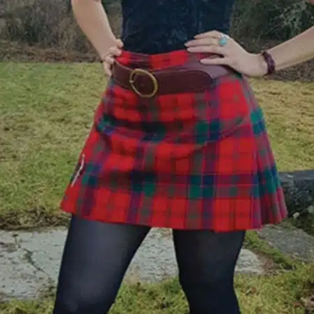Red Robertson Modern Tartan Kilt For Women