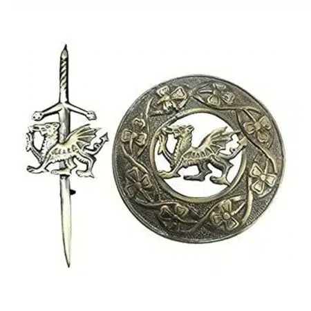 Scottish Lion Brooch with matching Kilt Pin