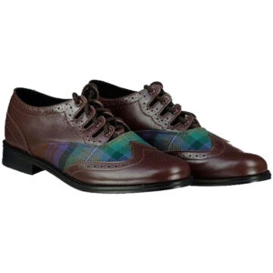 black matching tartan brogues