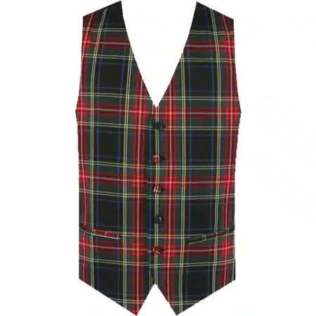 Tartan Vest Regular Fit With 5 Buttons