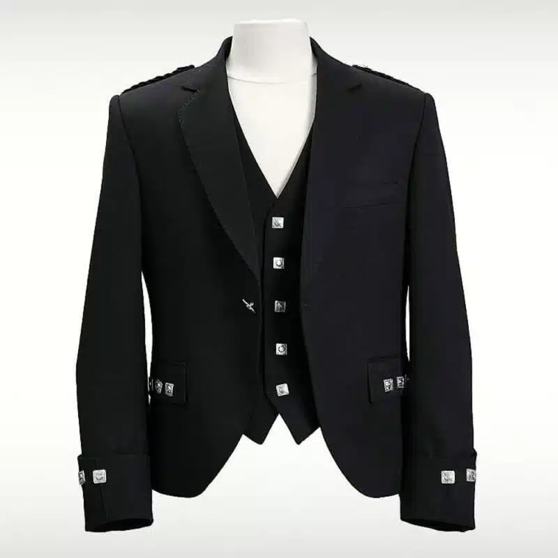 Traditional Argyll Black Wool Jacket