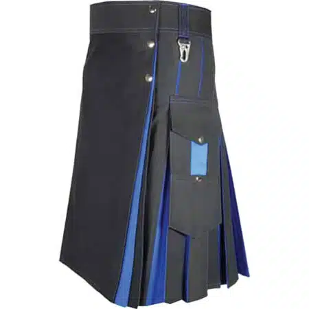 Traditional Black and Blue Hybrid Kilt