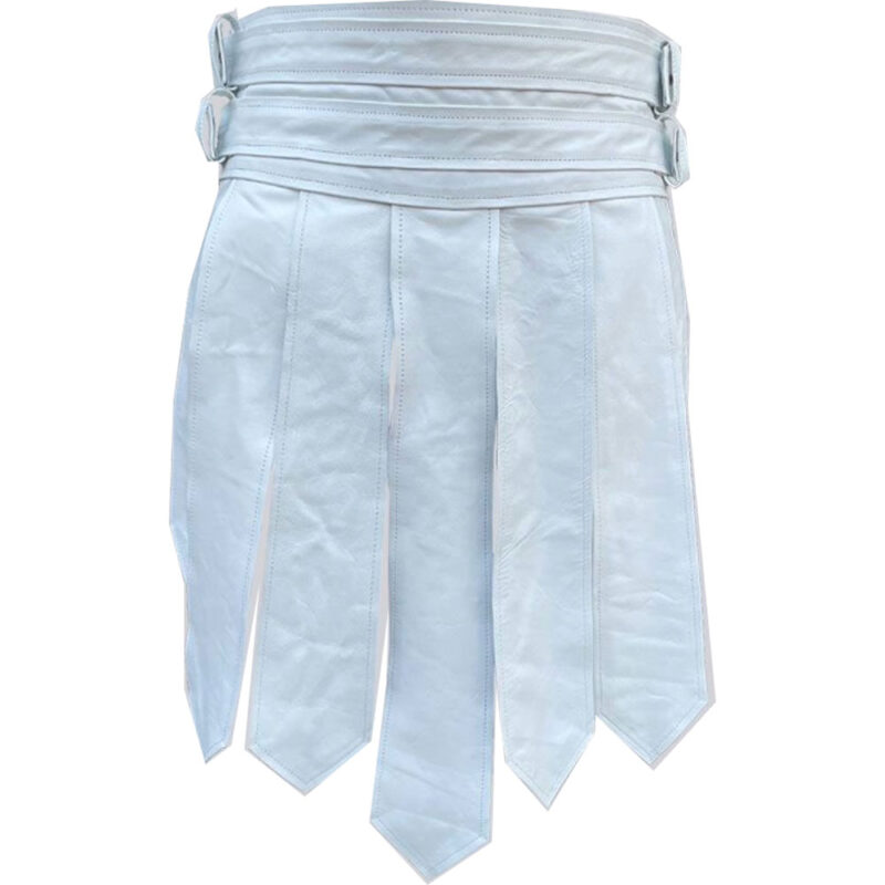 White Warrior Leather Kilt