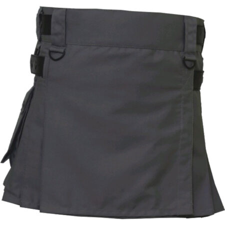 Women Gray color Leather Straps Utility Kilt