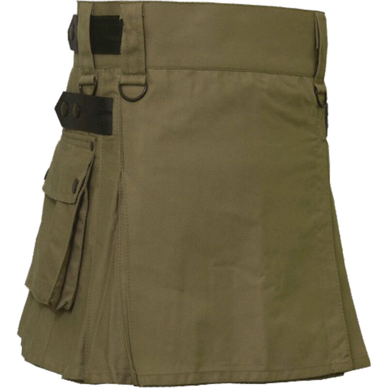 Women Khakhi Color Utility Kilt