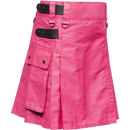 Women Pink Color Utility Kilt