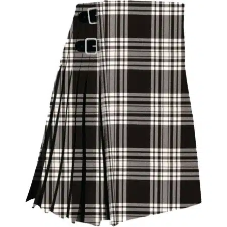 Menzies Black & White Modern Tartan Kilt