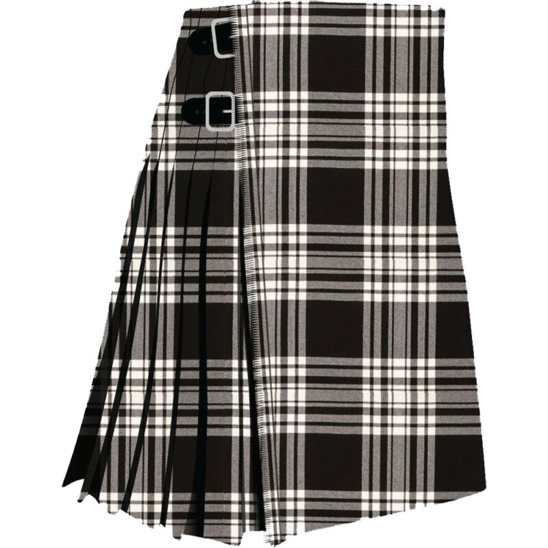 Menzies Black & White Modern Tartan Kilt