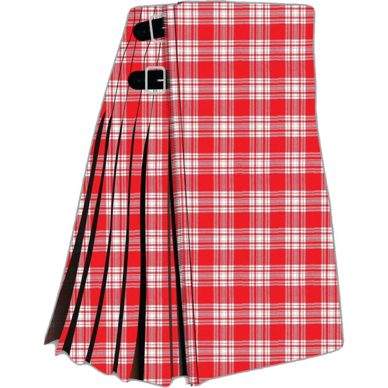 Menzies Red White Modern Tartan Kilt