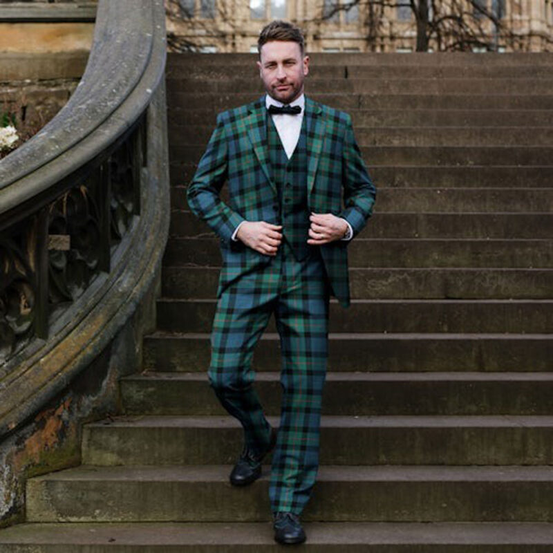 Men's 3 Piece Tartan Suit