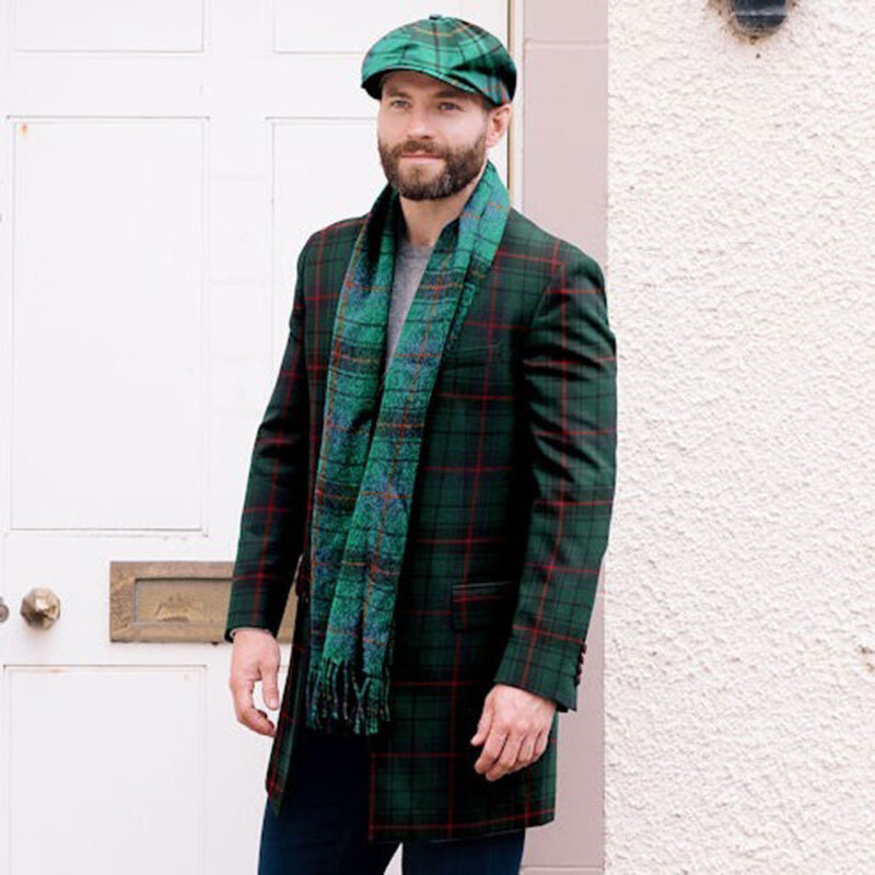 Men's Mid-Thigh Length Tartan Jacket