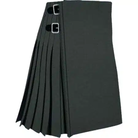 Solid Black Weathered Tartan Kilt