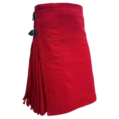 Solid Red Modern Tartan Kilt