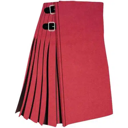Solid Scarlet Weathered Tartan Kilt