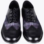 black matching tartan brogues