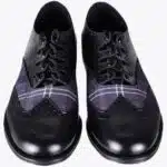 black matching tartan brogues