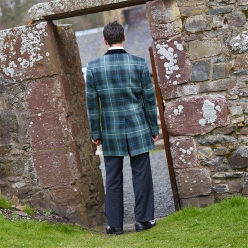 Men's Mid-Thigh Length Tartan Jacket