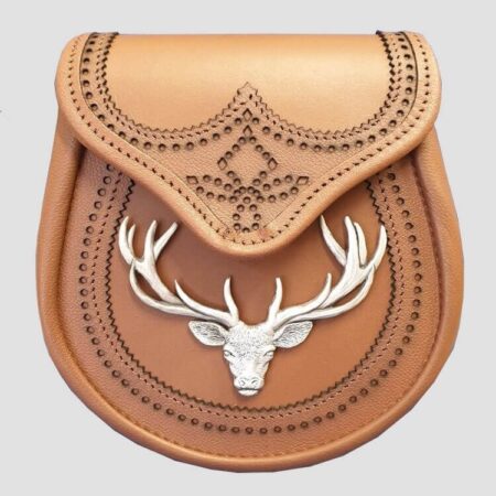 Brogued Tan Leather Sporran
