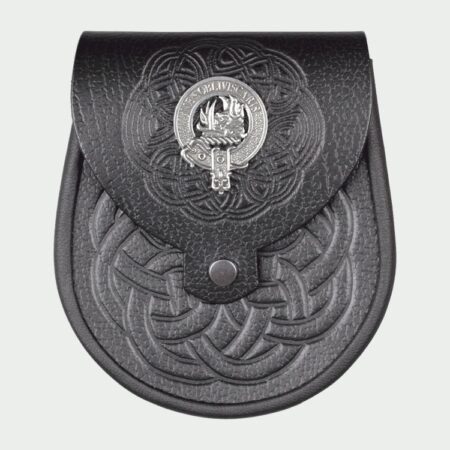 Clan Crest Celtic Embossed Leather Sporran