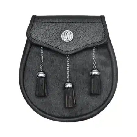 Semi Dress Black Calfskin Celtic Boss Sporran