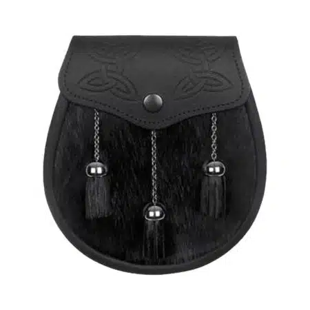 Semi Dress Black Calfskin Celtic Embossed Sporran