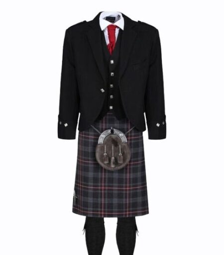 Hebridean Heather Black Jacket Kilt Outfit